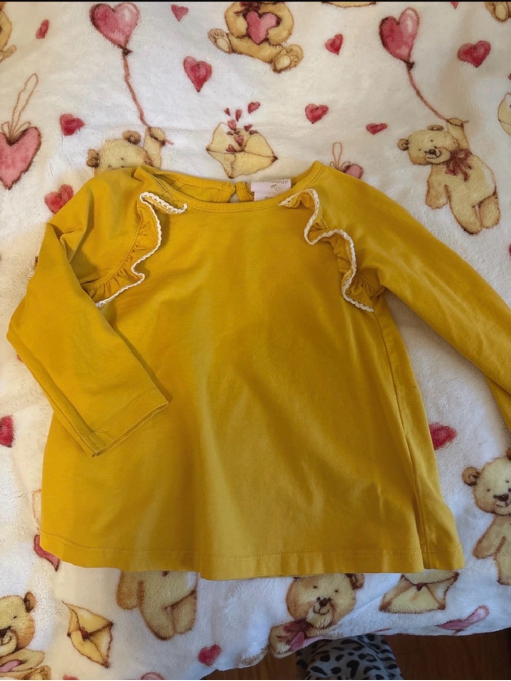 Savannah Mustard Yellow Ruffle Long-Sleeve Top